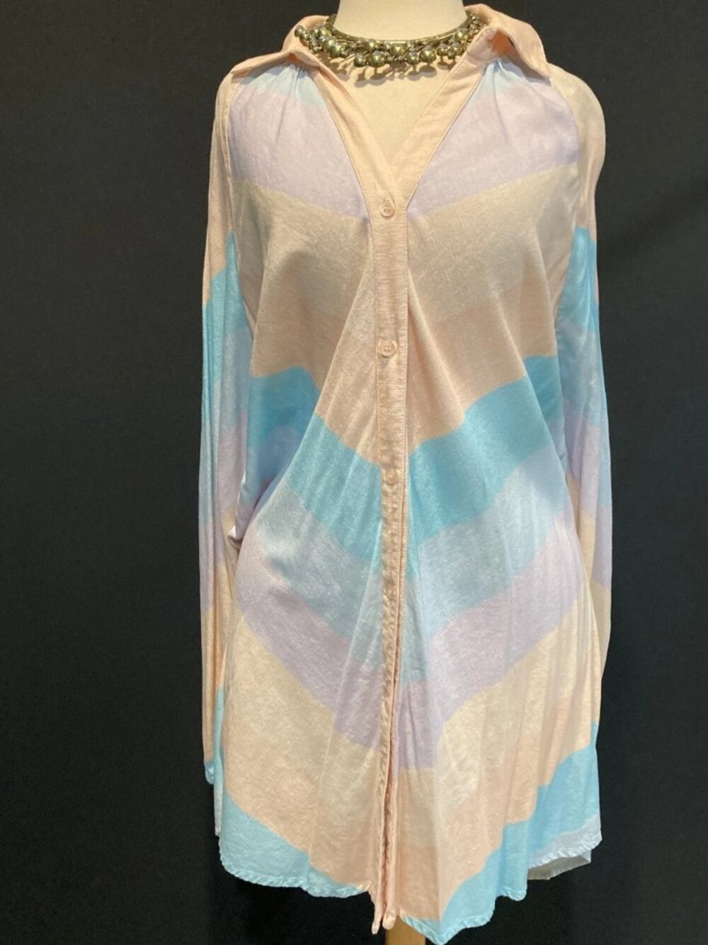 Pastel Multicolored Shirtdress Size Medium Anthropologie